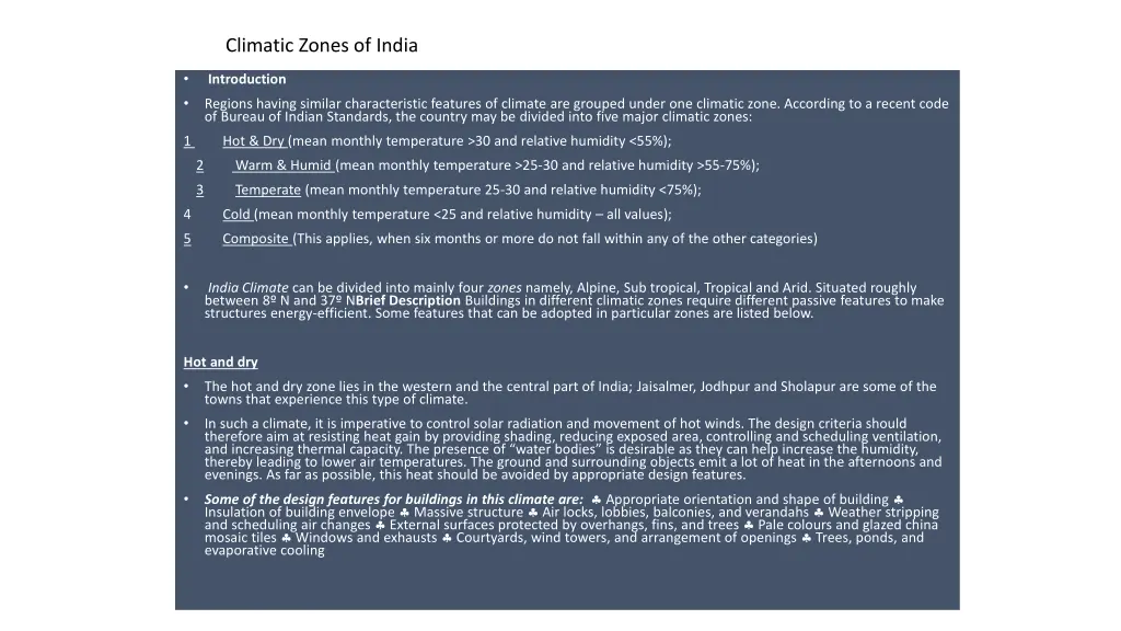 climatic zones of india