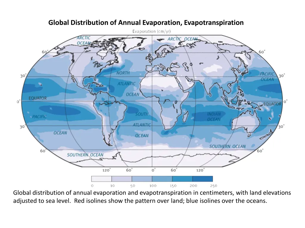 global distribution of annual evaporation