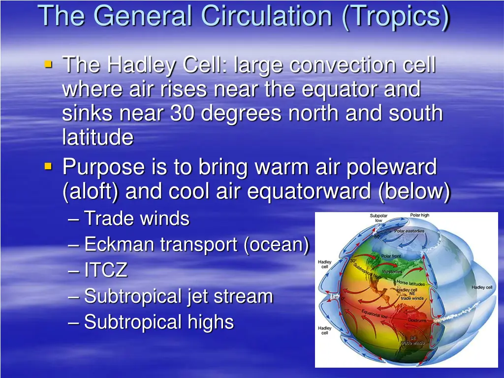 the general circulation tropics