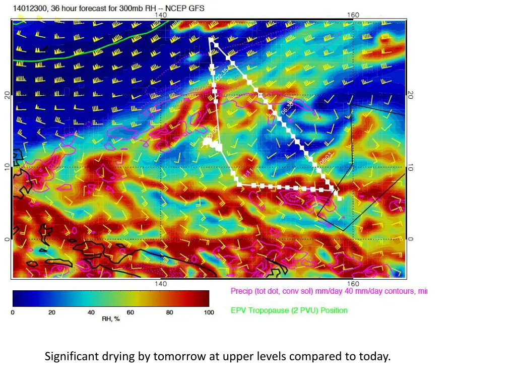 significant drying by tomorrow at upper levels