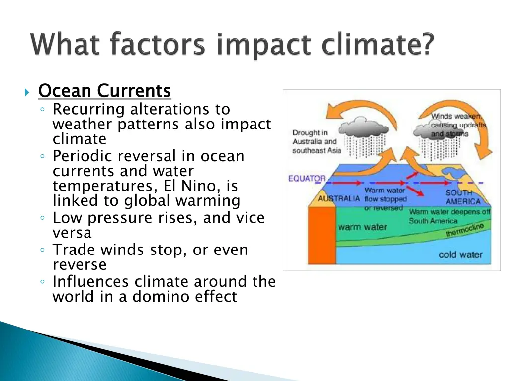 ocean currents recurring alterations to weather