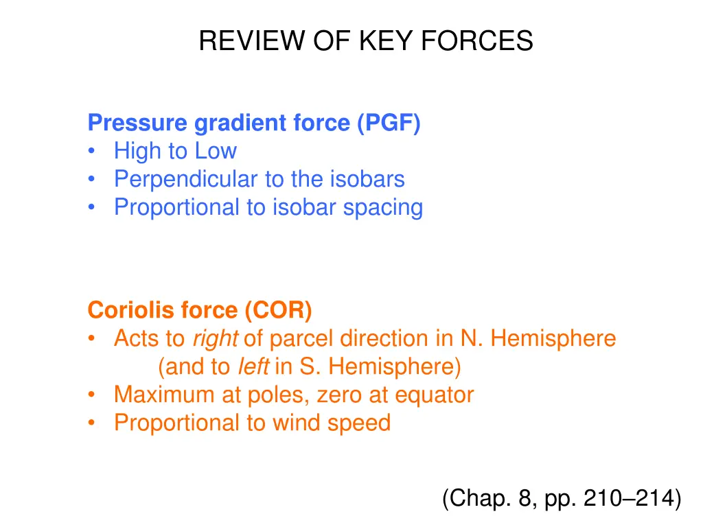 review of key forces