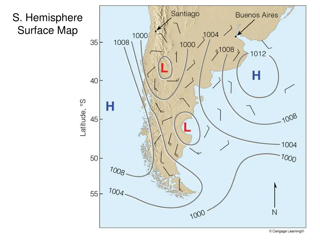 s hemisphere surface map