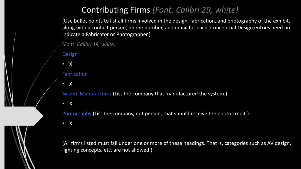 contributing firms font calibri 29 white