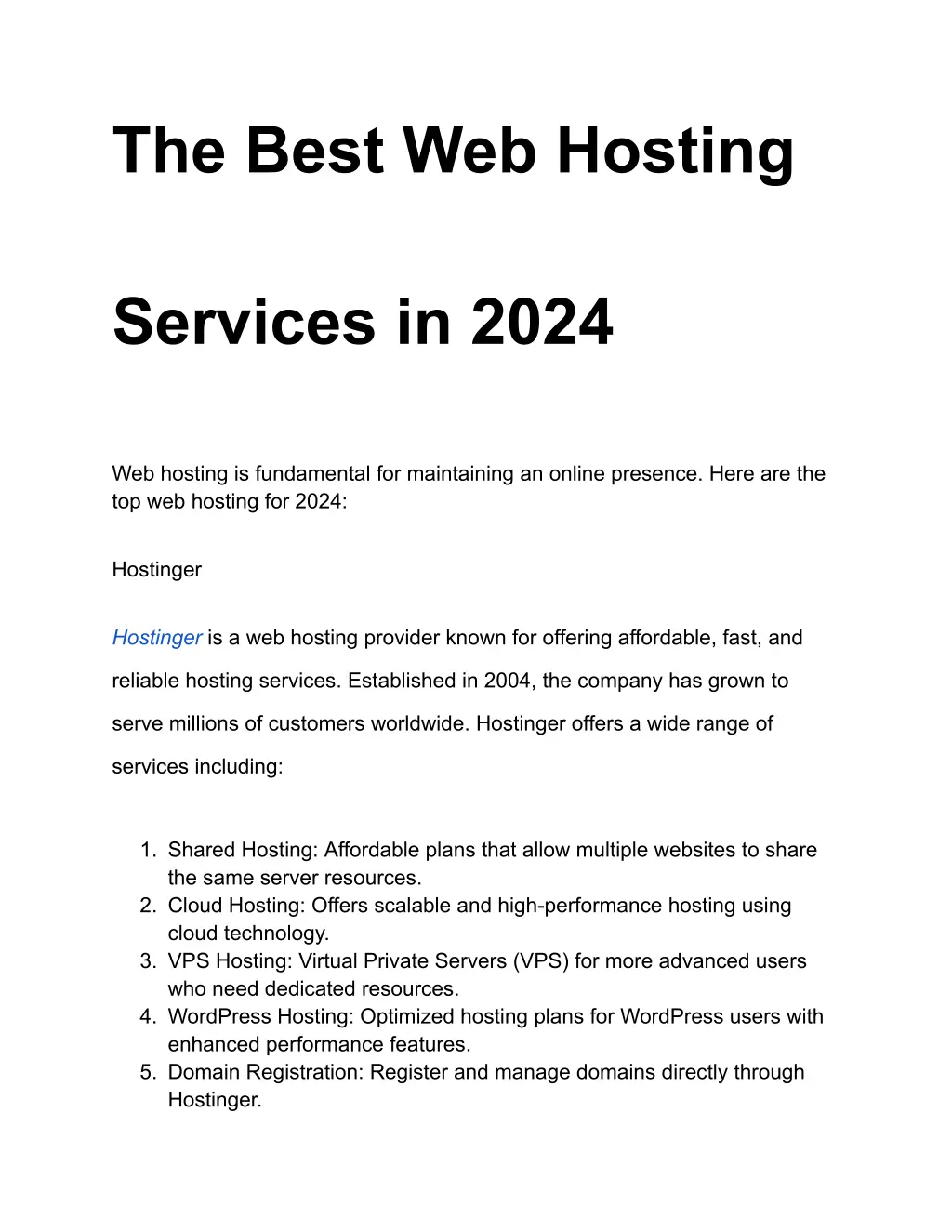 the best web hosting