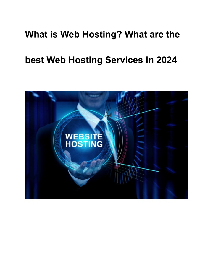 what is web hosting what are the