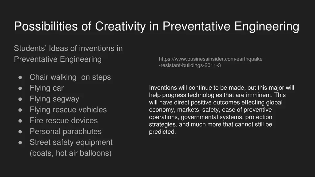 possibilities of creativity in preventative