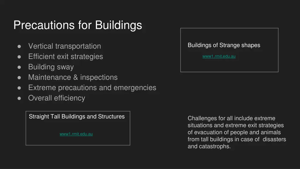 precautions for buildings