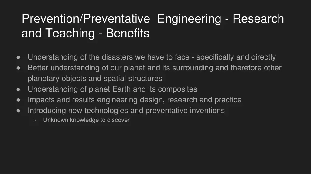 prevention preventative engineering research