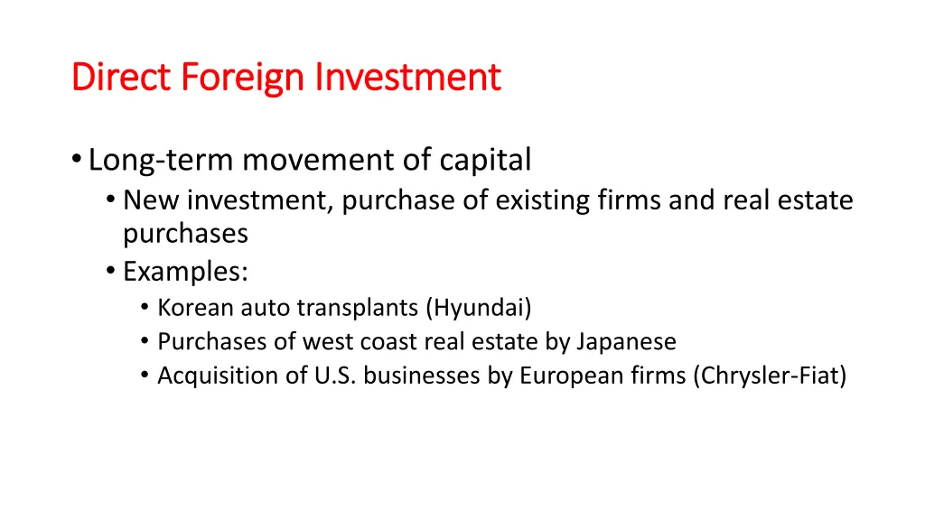 direct foreign investment direct foreign