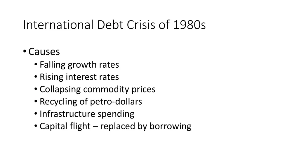 international debt crisis of 1980s