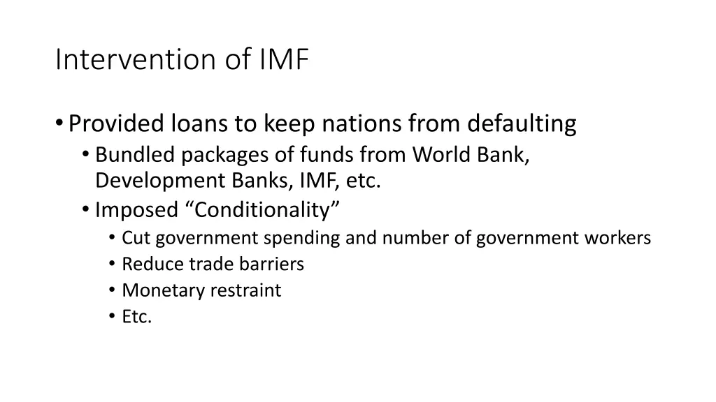 intervention of imf