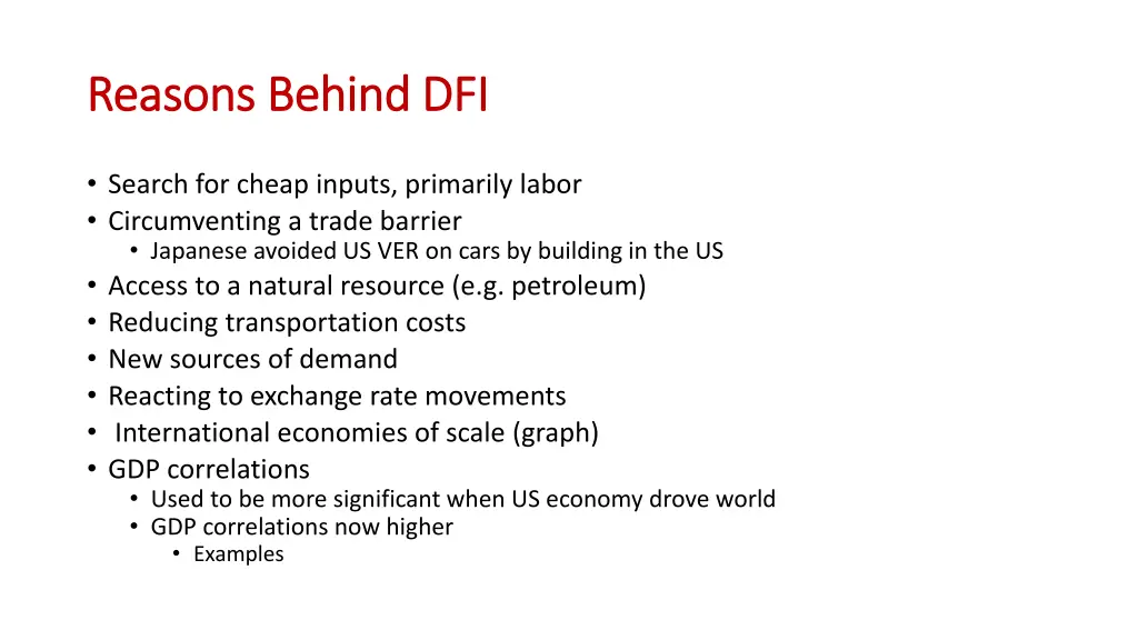 reasons behind dfi reasons behind dfi