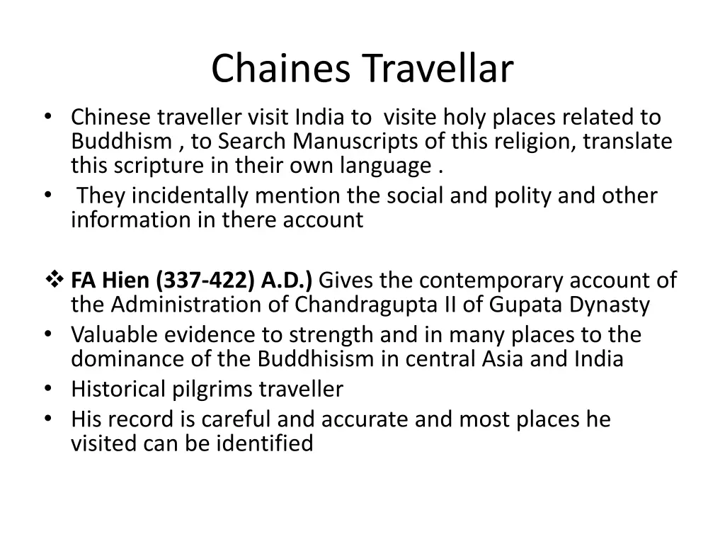 chaines travellar