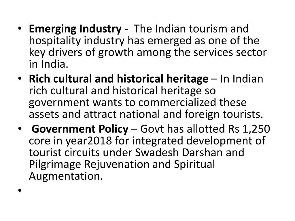 emerging industry the indian tourism