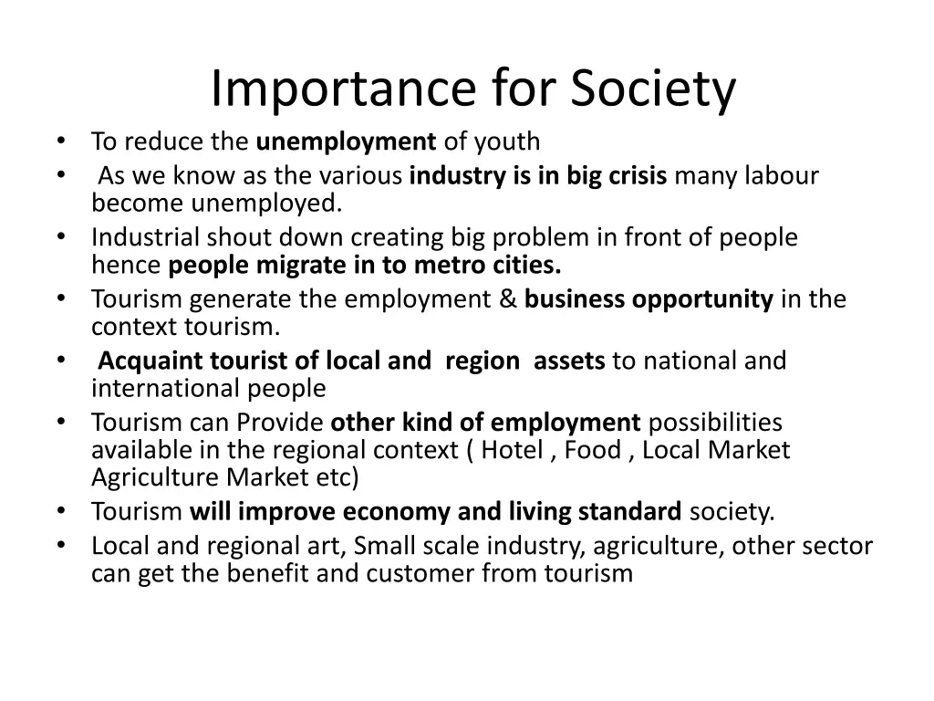 importance for society to reduce the unemployment