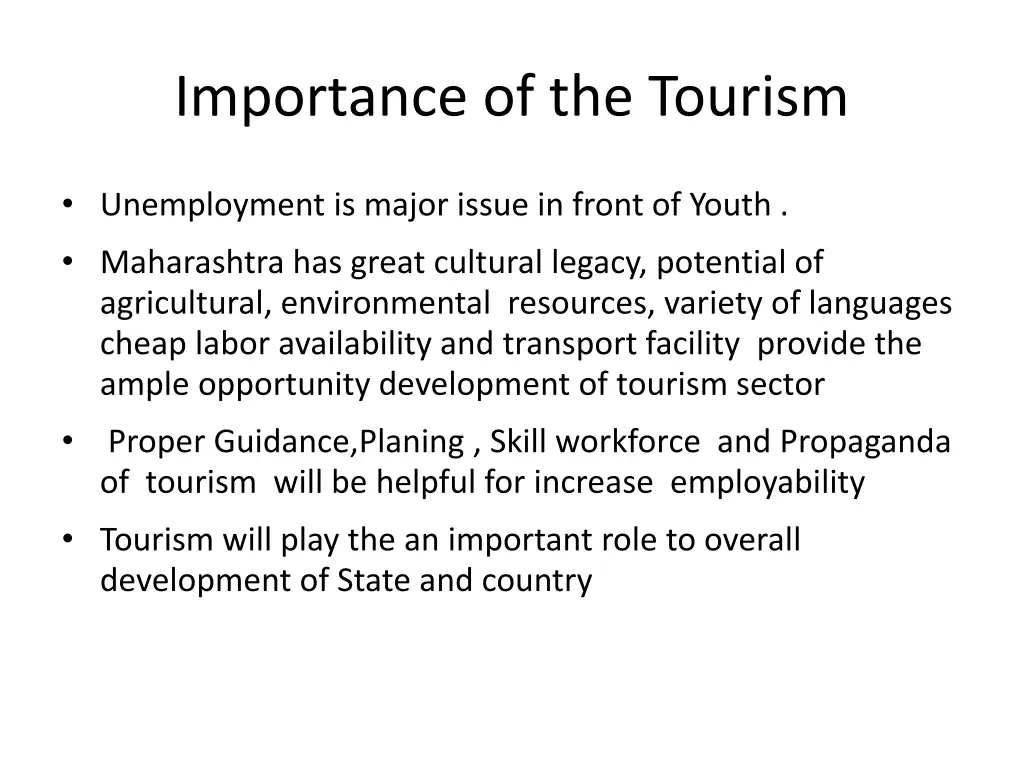 importance of the tourism