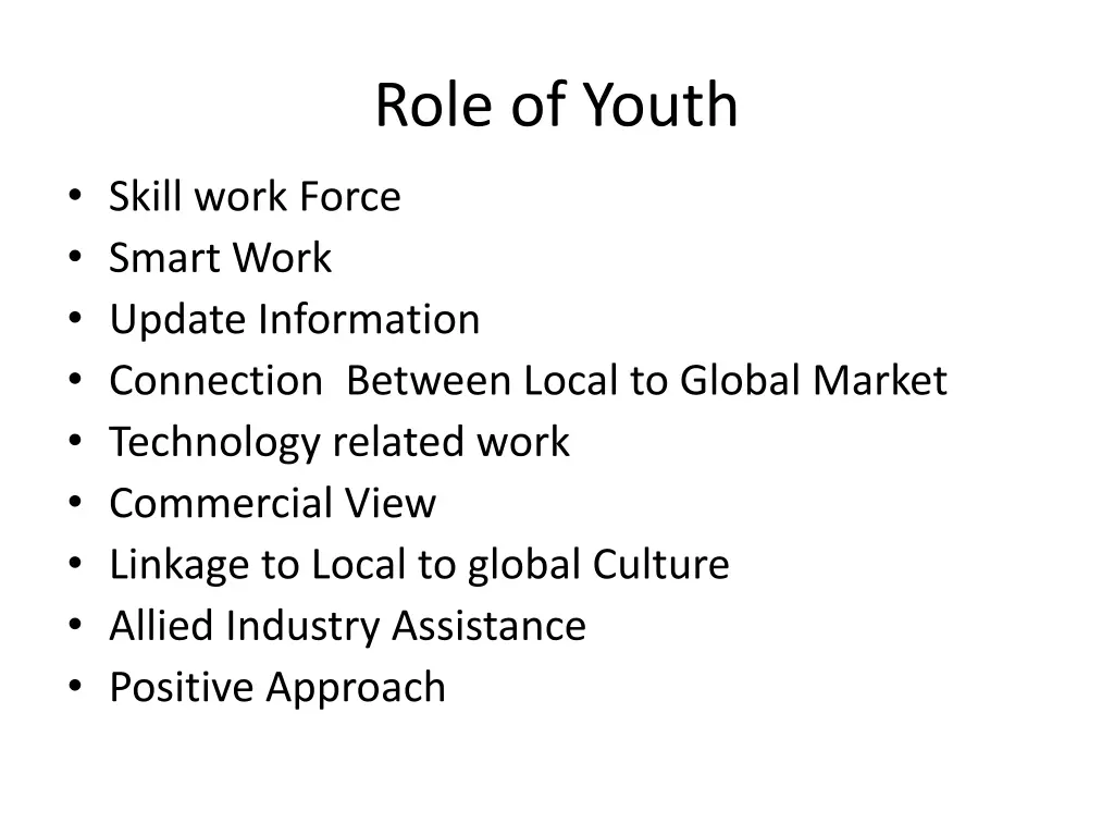 role of youth