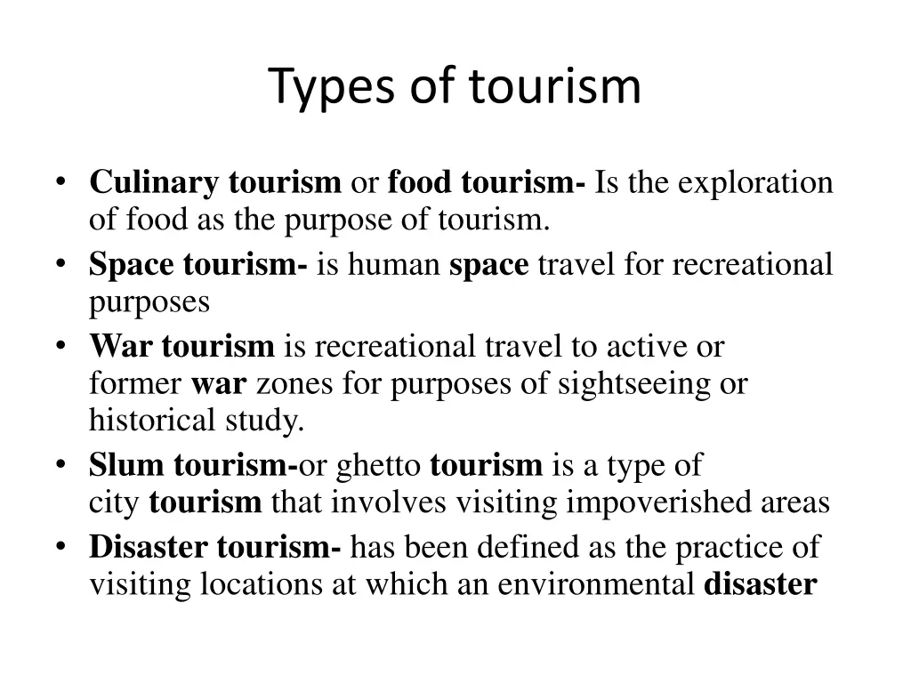 types of tourism 3