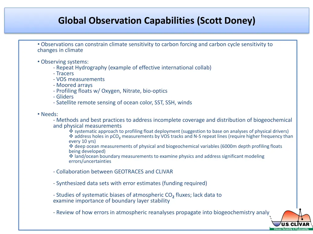 global observation capabilities scott doney