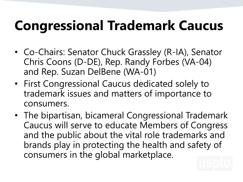 congressional trademark caucus