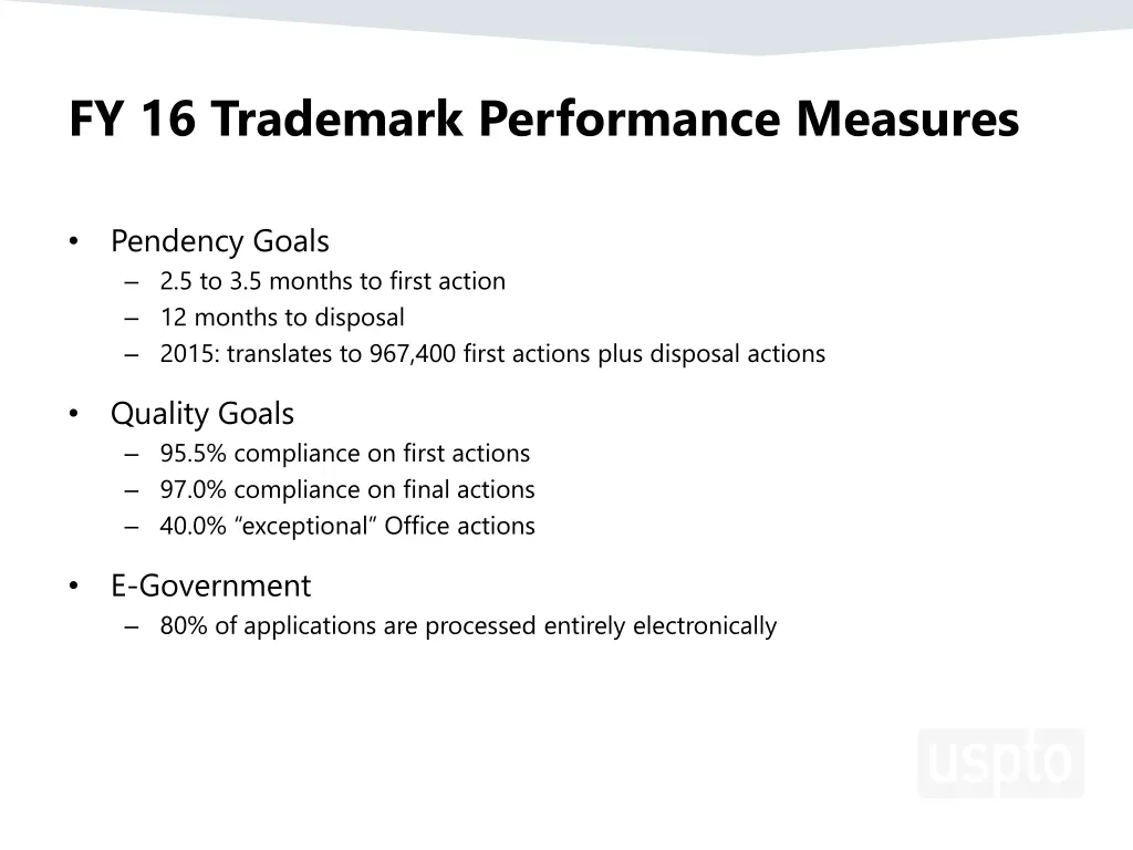 fy 16 trademark performance measures