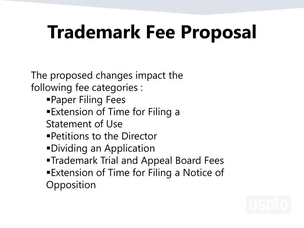 trademark fee proposal 1