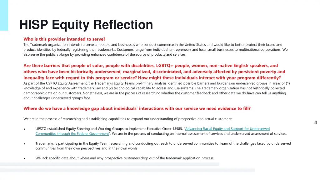 hisp equity reflection