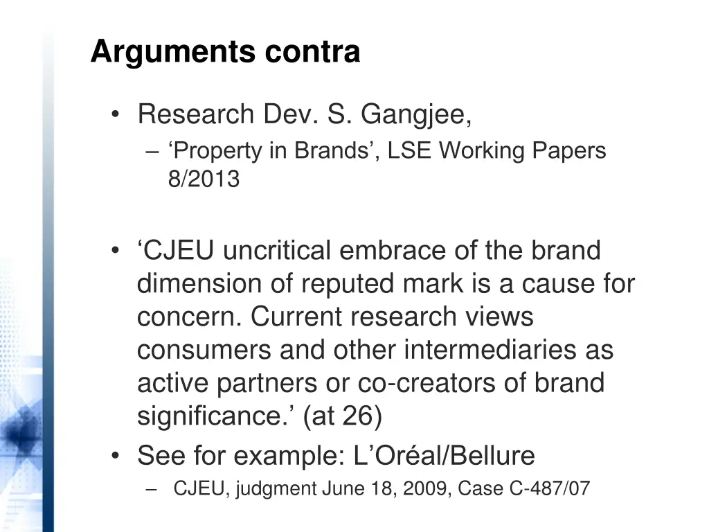 arguments contra 1