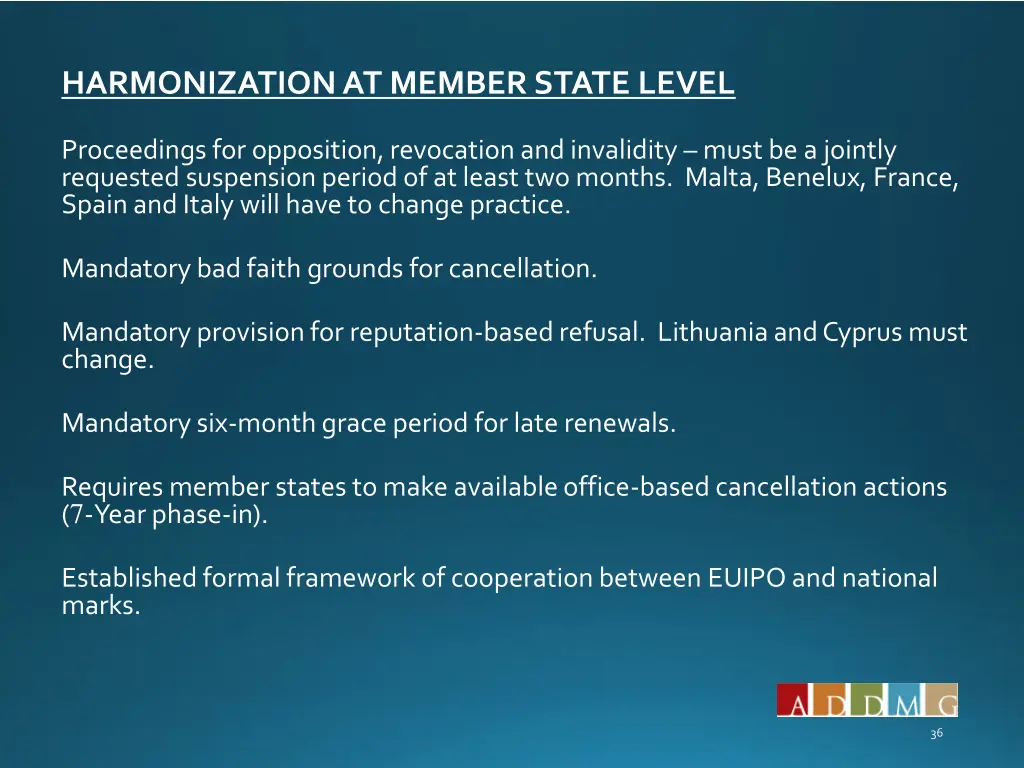 harmonization at member state level