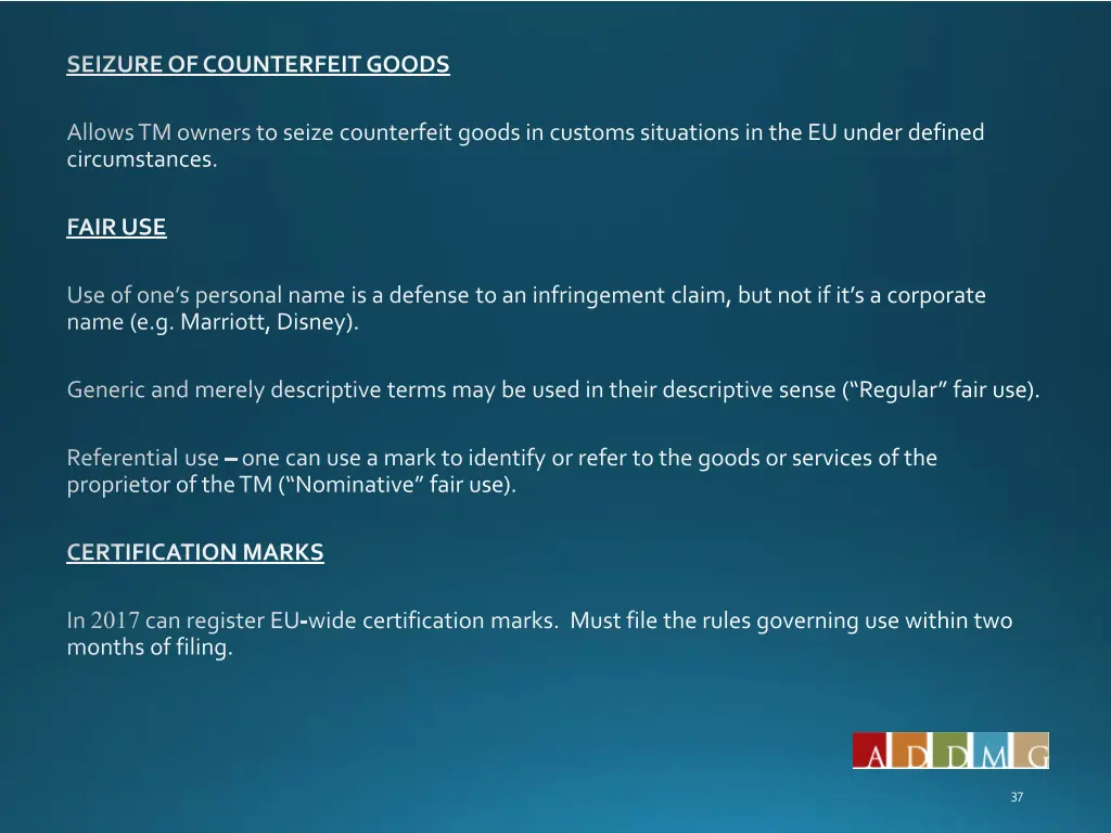 seizure of counterfeit goods