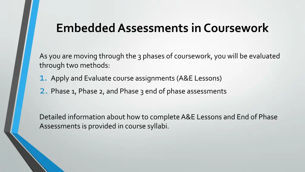 embedded assessments in coursework