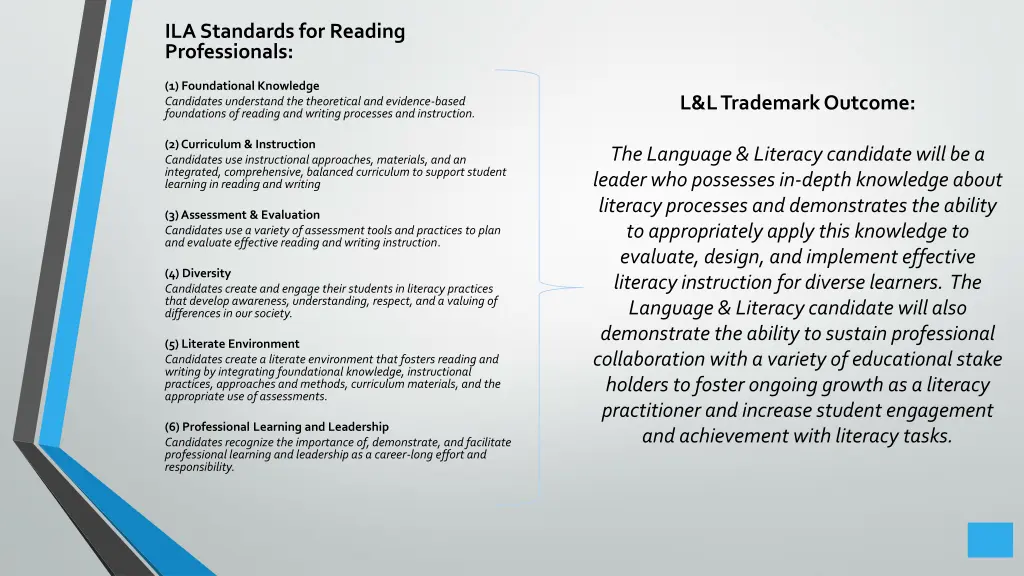 ila standards for reading professionals