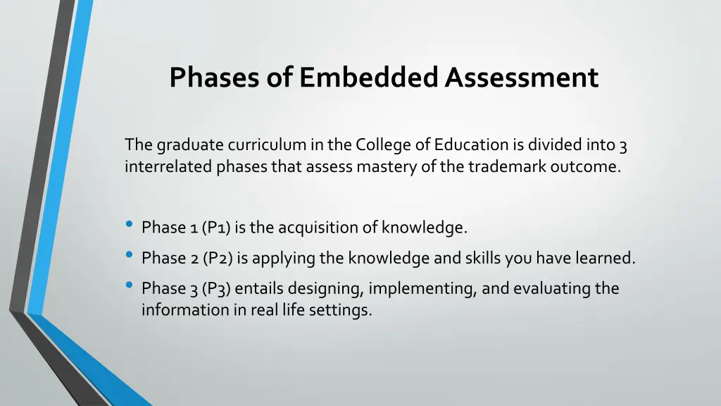 phases of embedded assessment