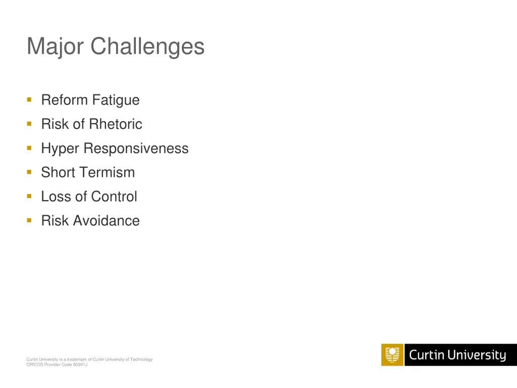 major challenges