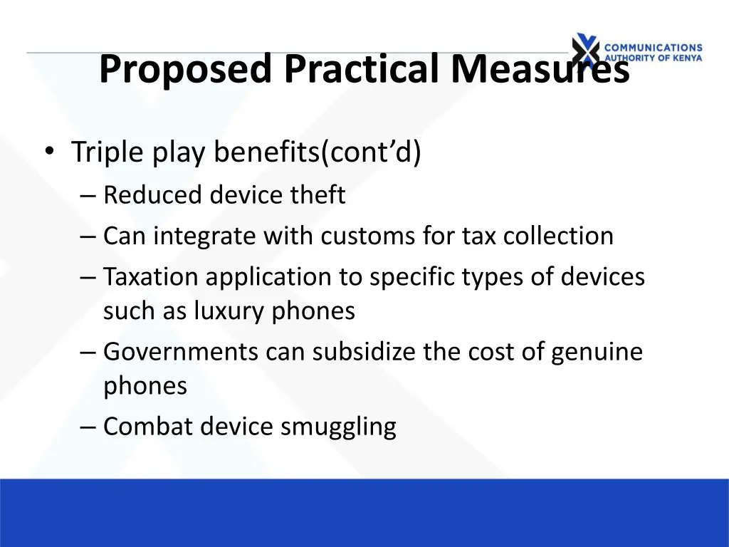 proposed practical measures 8