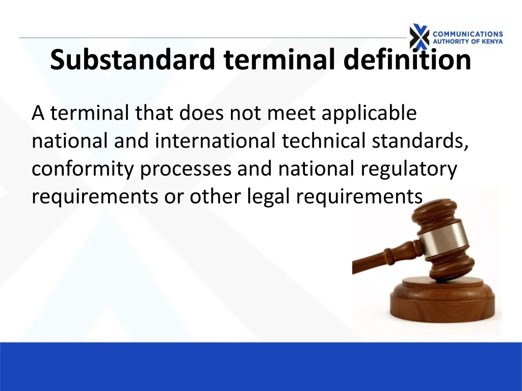 substandard terminal definition