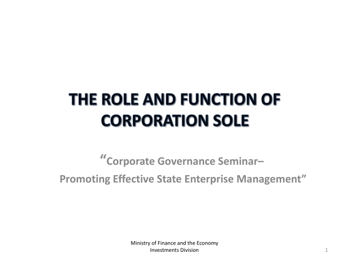 corporate governance seminar promoting effective