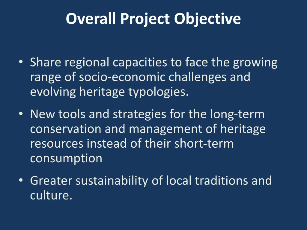 overall project objective