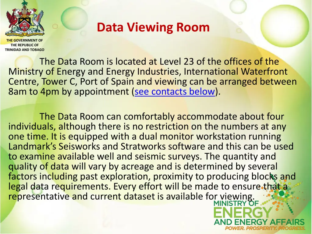 data viewing room