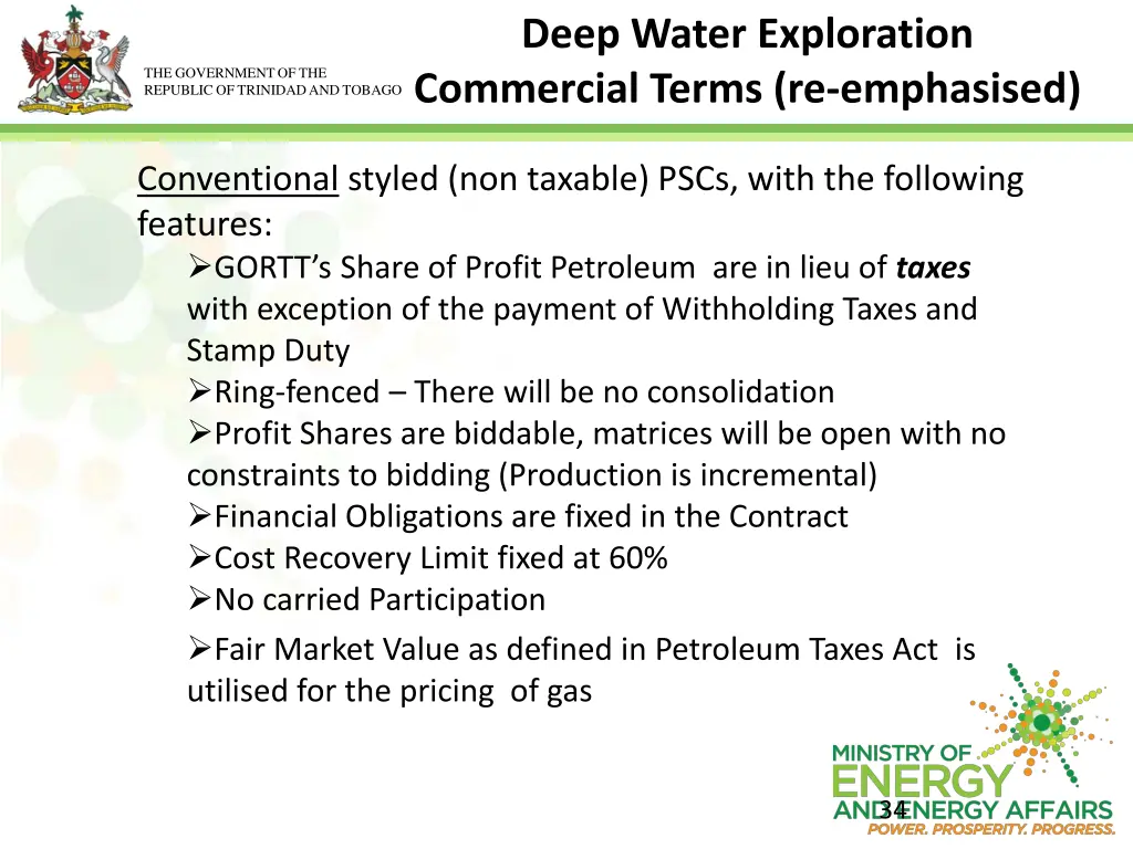 deep water exploration commercial terms