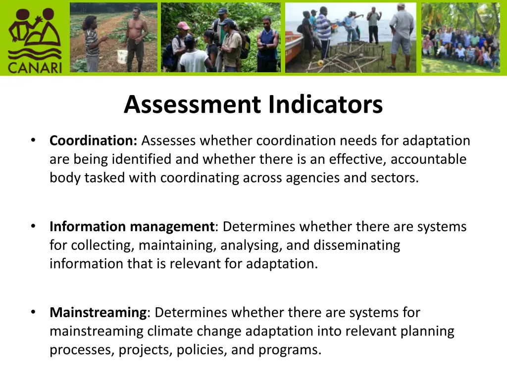 assessment indicators