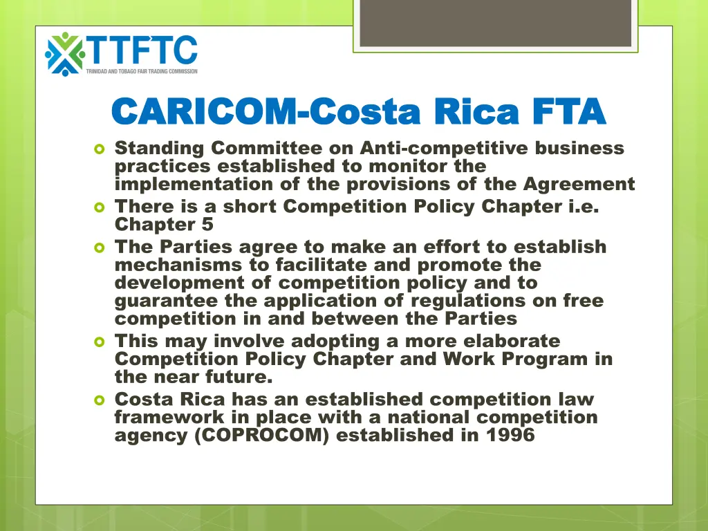 caricom caricom costa rica fta costa rica