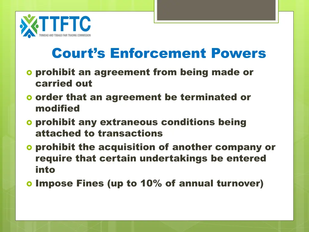 court s enforcement powers prohibit an agreement