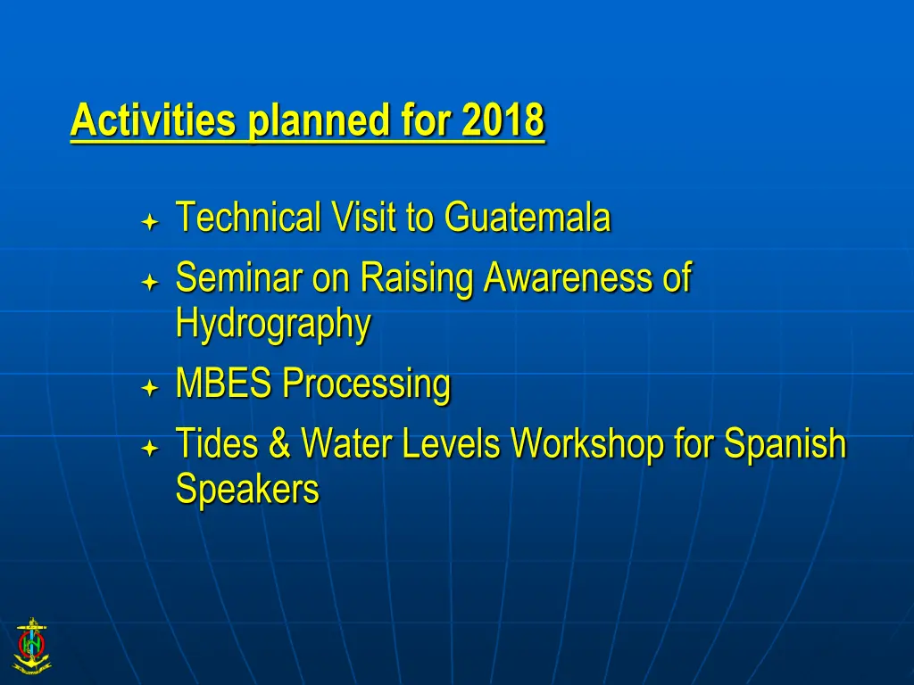 activities planned for 2018