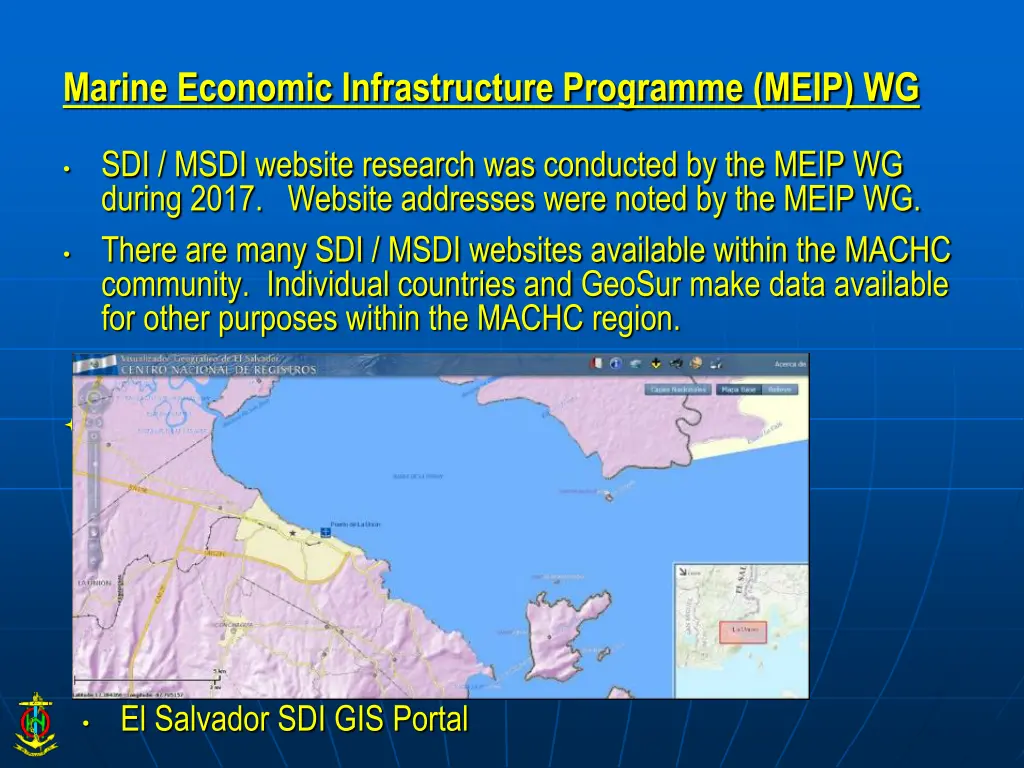 marine economic infrastructure programme meip wg 1