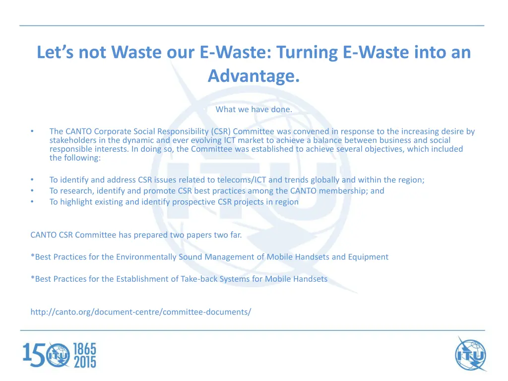 let s not waste our e waste turning e waste into 5