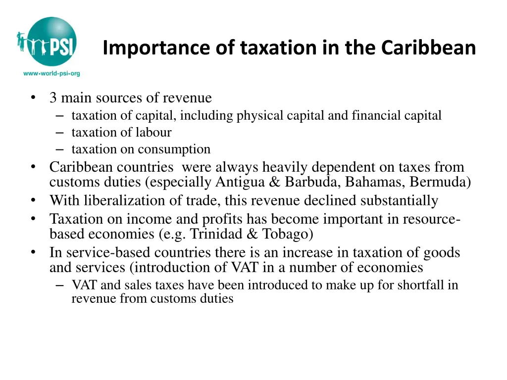 importance of taxation in the caribbean