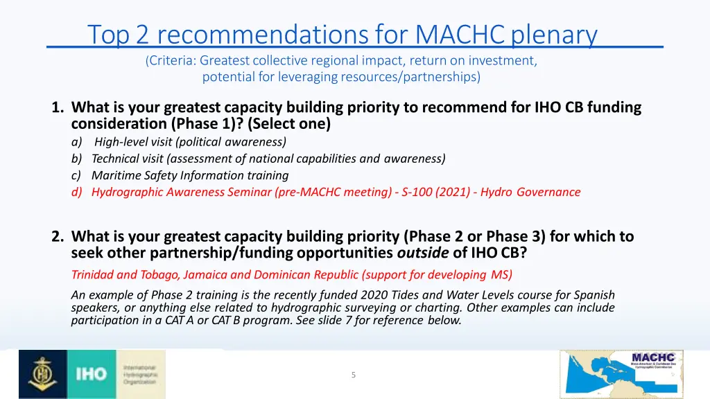 top 2 recommendations for machcplenary criteria