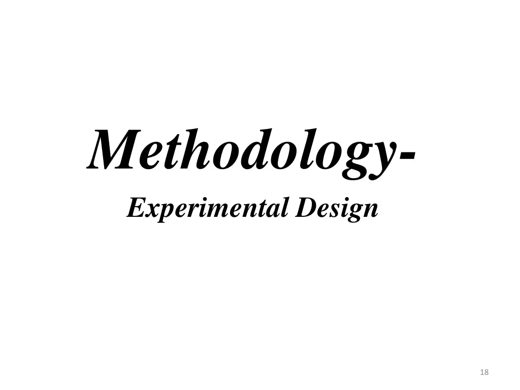 methodology experimental design